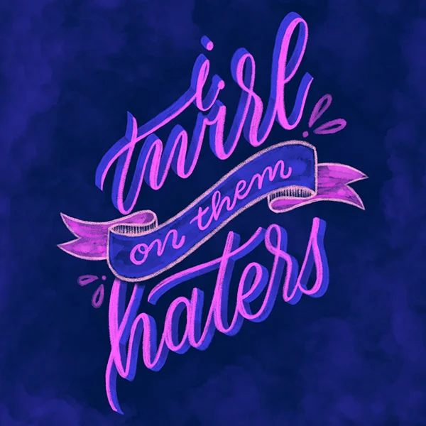 Typography Pink Blue Motivational Quote