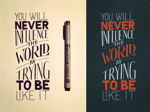Typography Quote Black White Pen