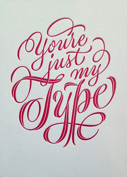Typography Red White Romantic