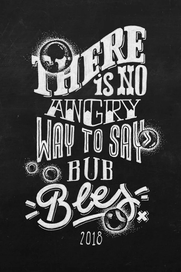 Typography White Black Chalkboard Artistic