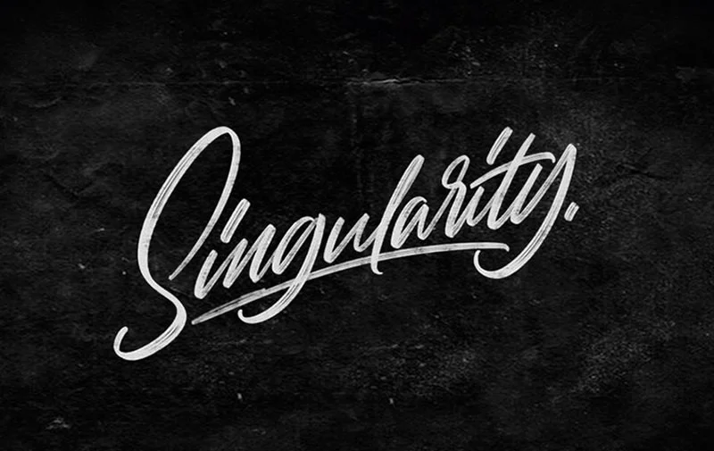 Typography White Black Script