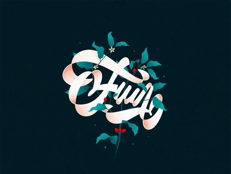 Typography White Green Red