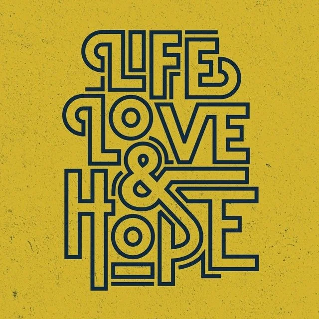 Typography Yellow Blue Inspirational Quote