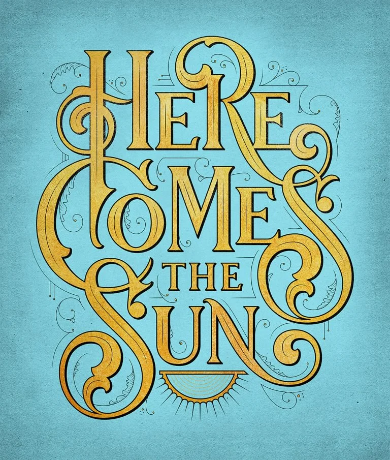 Typography Yellow Blue Poster
