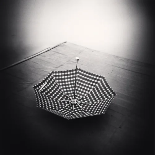 Umbrella Patterned Minimalist High Contrast Mysterious