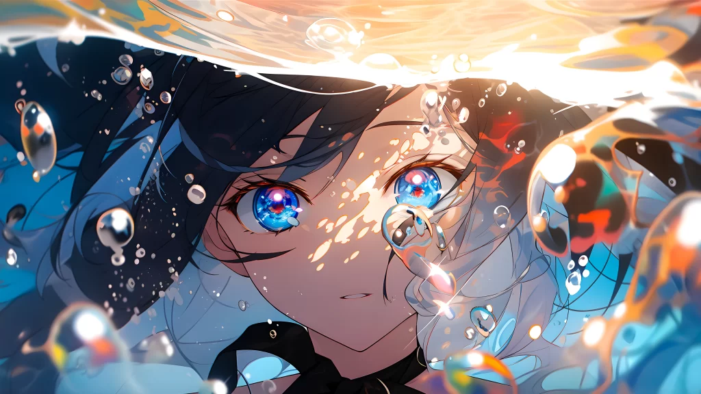 Underwater Scene Blue Orange Fantasy Surrealism