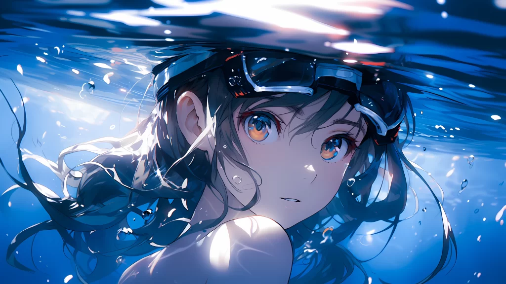 Underwater Scene Blue White Light Anime