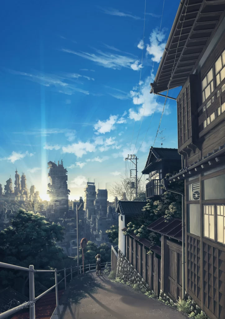 Urban Landscape Blue Sky White Clouds