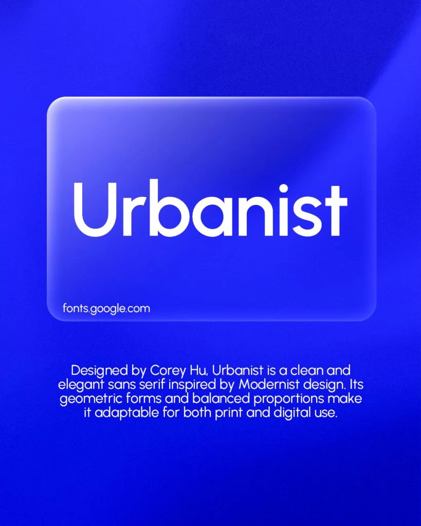 Urbanist Sans Serif Modernist Geometric Blue
