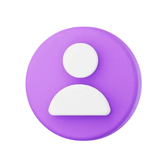 User Icon Purple White Silhouette Round