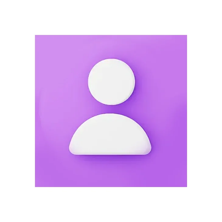 User Icon Purple White Silhouette Square