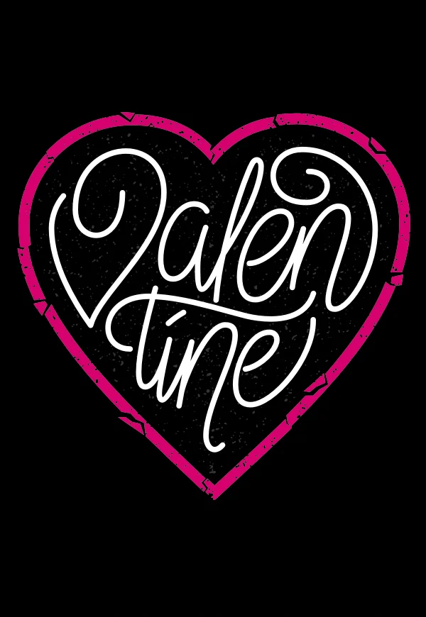 Valentine Pink Black T Shirt