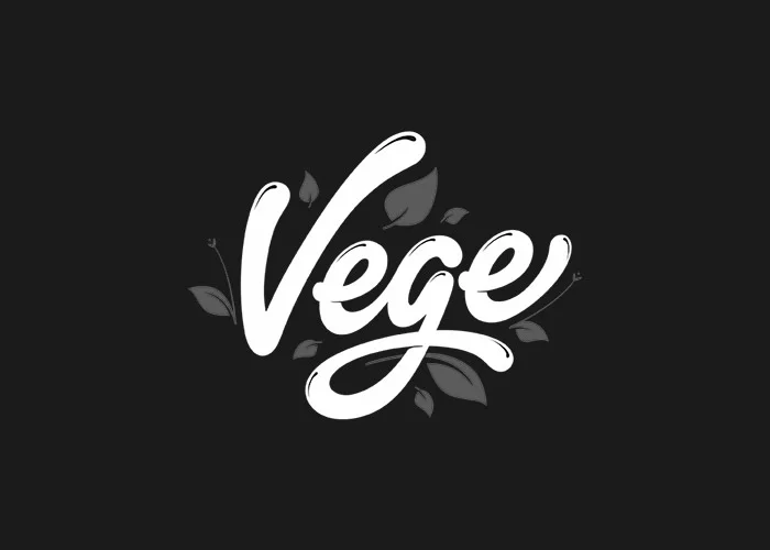 Vegetables White Black Lettering