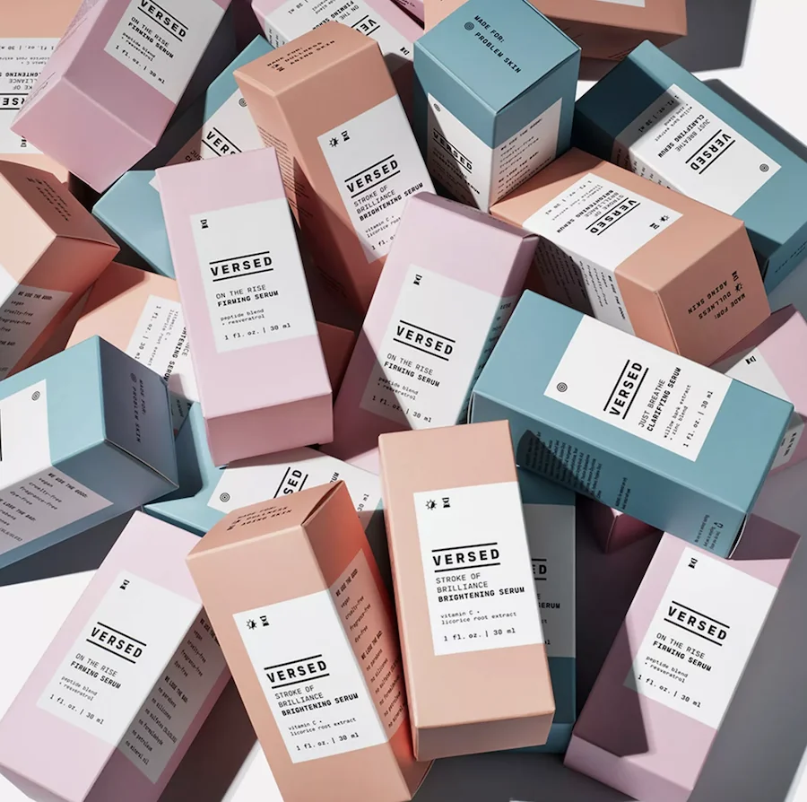 Versed Skincare Box Pastel Color Minimalist Design