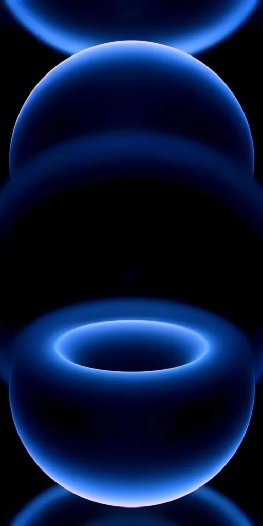 Vertical Blue Neon Rings