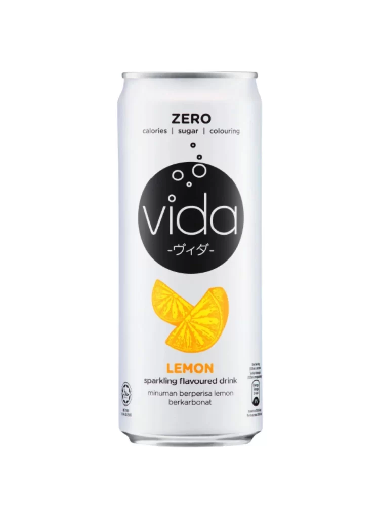Vida Lemon Sparkling Flavoured Can Packaging