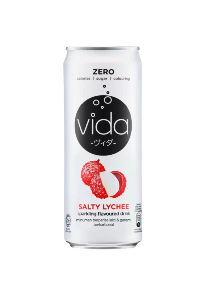 Vida Salty Lychee Sparkling Flavoured Can Packaging