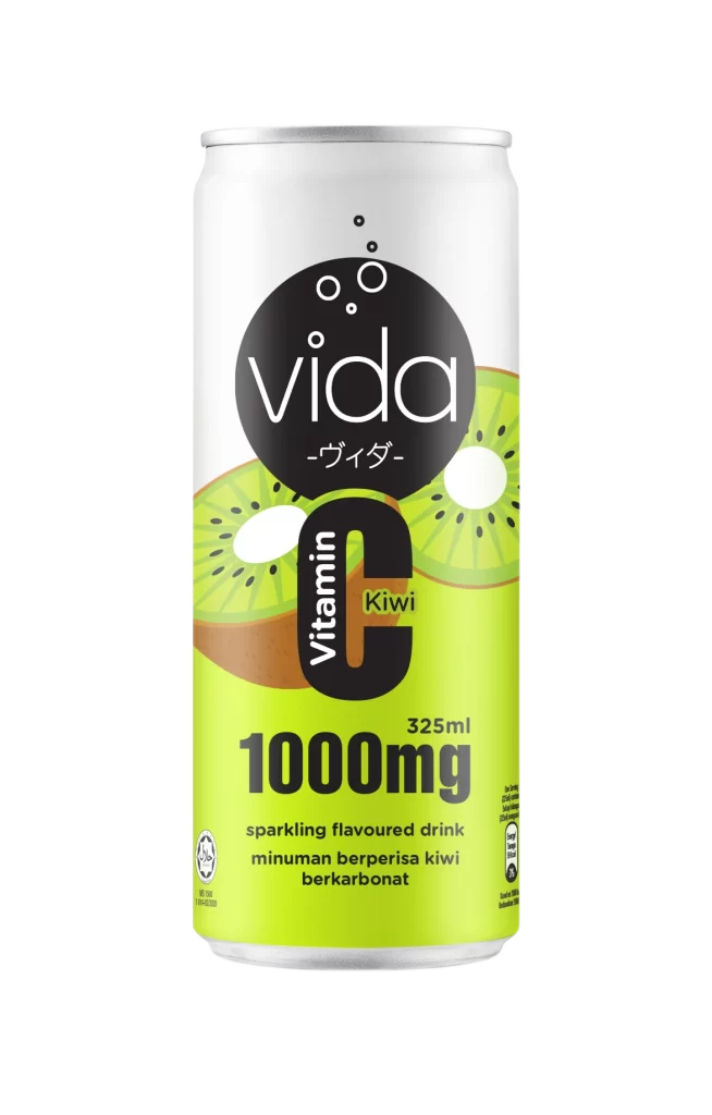 Vida Vitamin Kiwi Sparkling Flavoured Can Packaging
