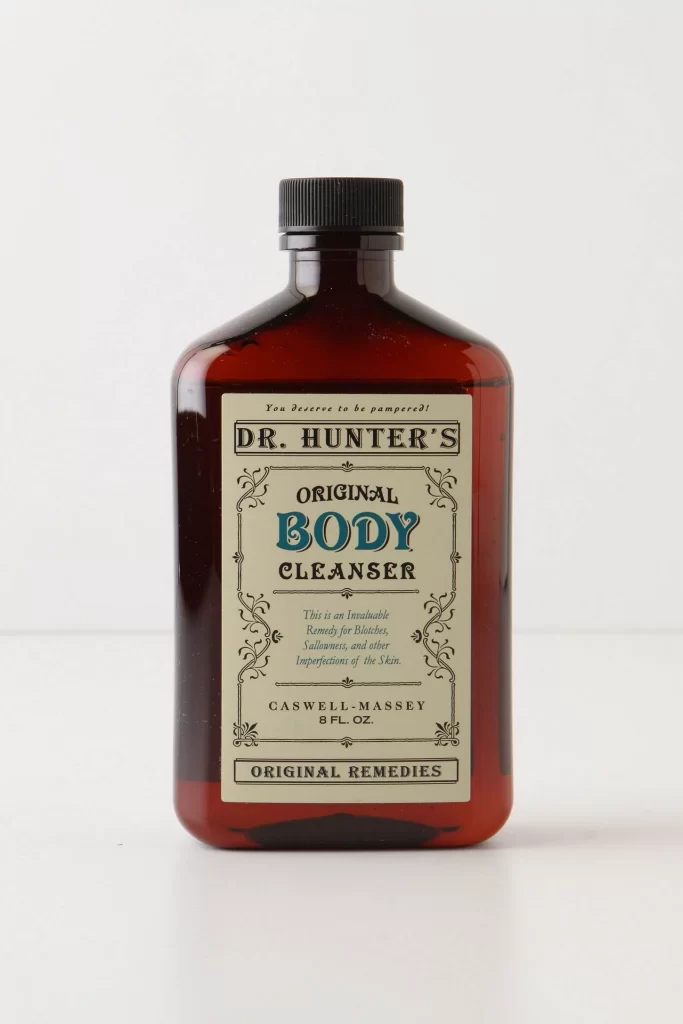 Vintage Skincare Bottle Amber Glass Classic Design Body Cleanser