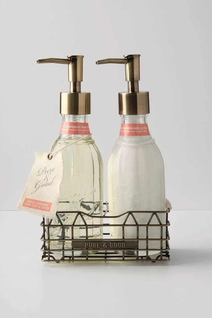 Vintage Skincare Bottle Glass Bronze Pump Dispenser