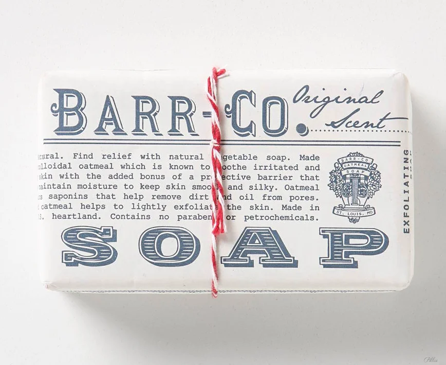 Vintage Soap Bar Natural Exfoliating Oatmeal Blue