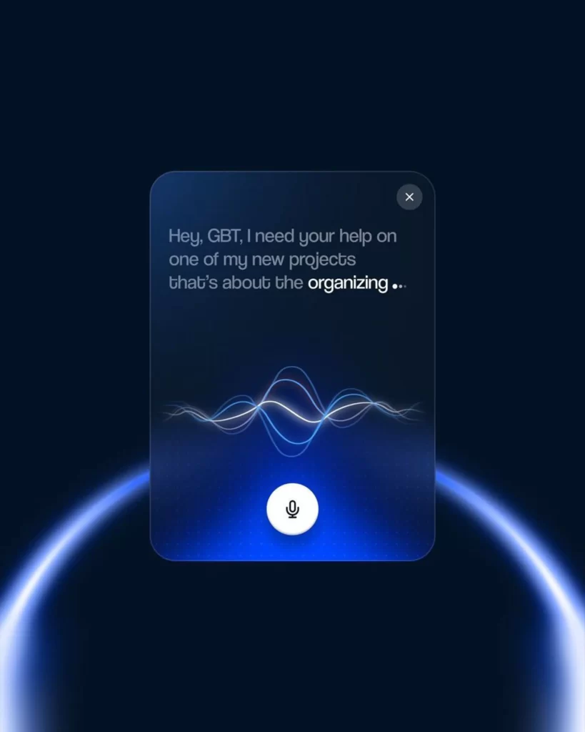 Voice Recognition Microphone Digital Interface Blue