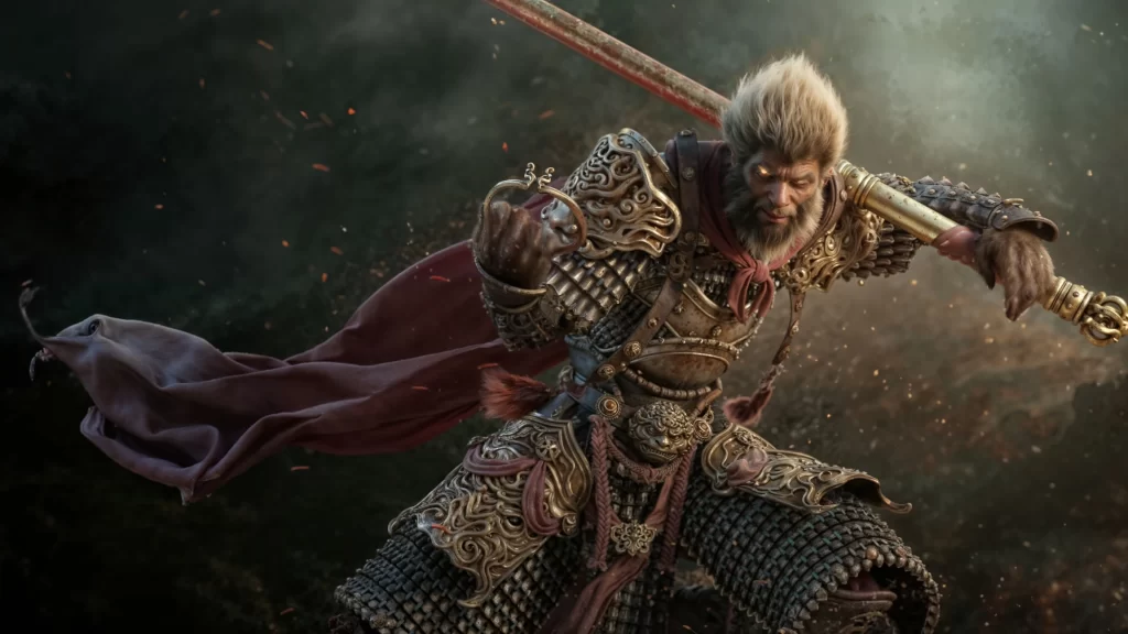 Warrior Gold Red Dark Fantasy
