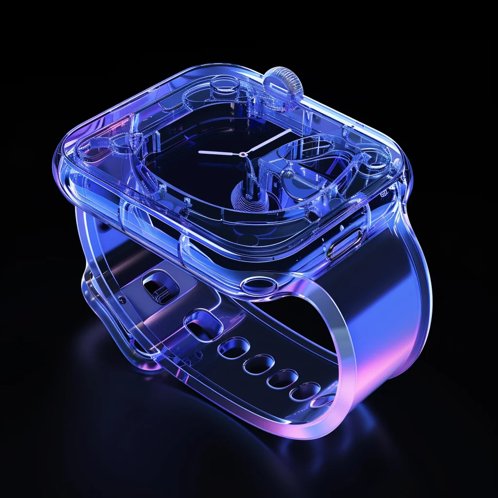 watch transparent iWatch structure apple blue 3D