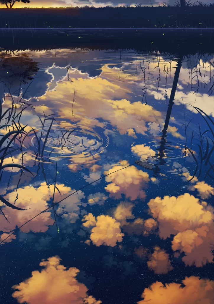 Water Reflections Sunset Clouds Nature
