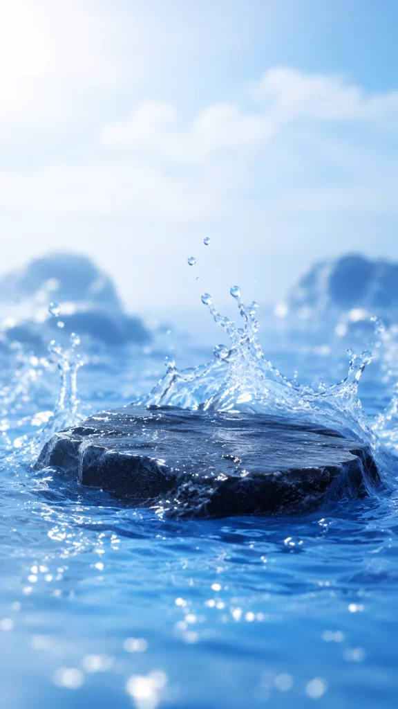 Water Splash Blue Clear Dynamic Natural