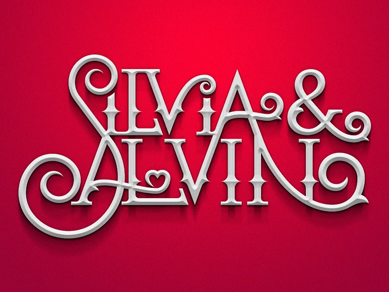 Wedding Invitation Red White Script