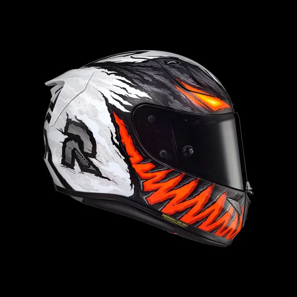 White Black Orange Tiger Helmet Motorcycle