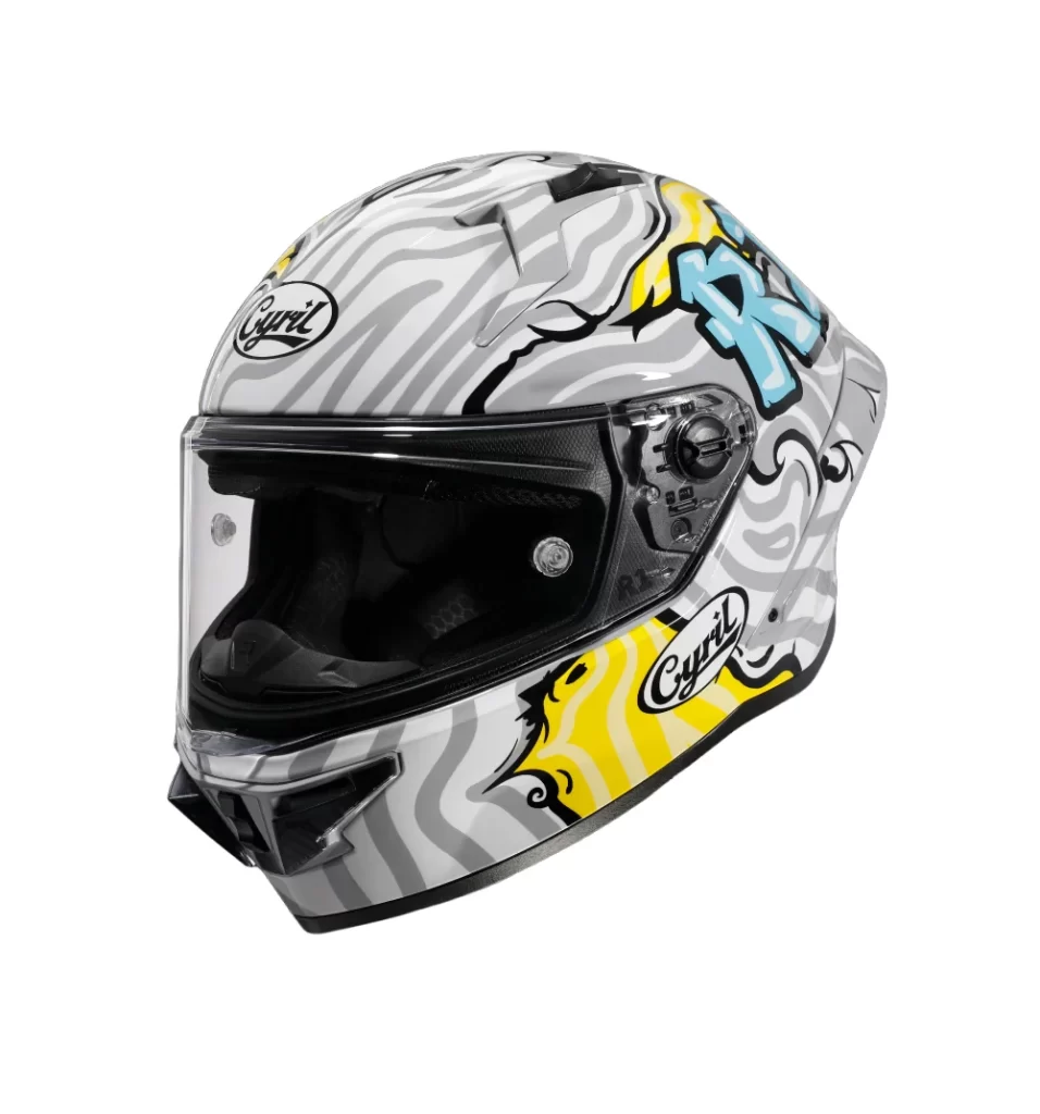 White Black Zebra Stripes Cyril Helmet Motorcycle
