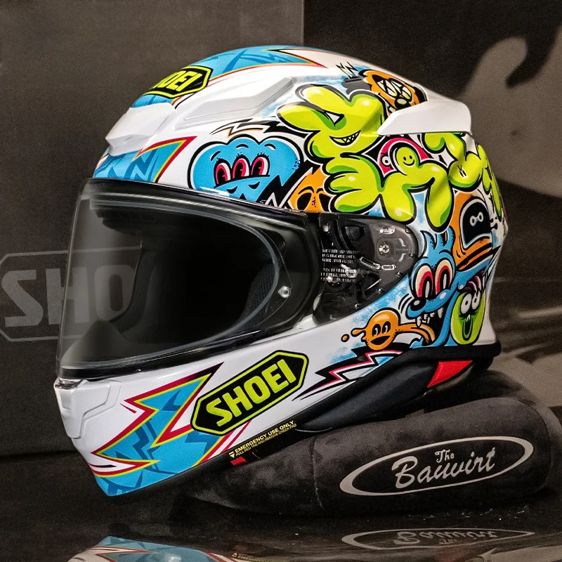 White Blue Cartoon Characters SHOEI Helmet Motorcycle