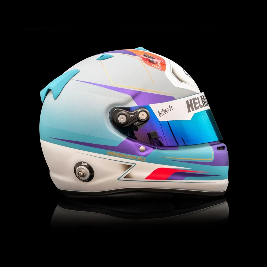 White Blue Purple Racing Helmade Helmet Motorcycle