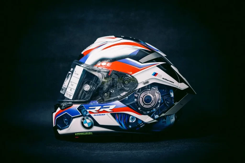 White Blue Red BMW Helmet Motorcycle