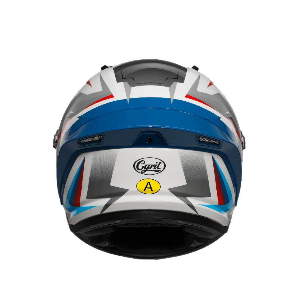 White Blue Red Geometric Arai Helmet Motorcycle