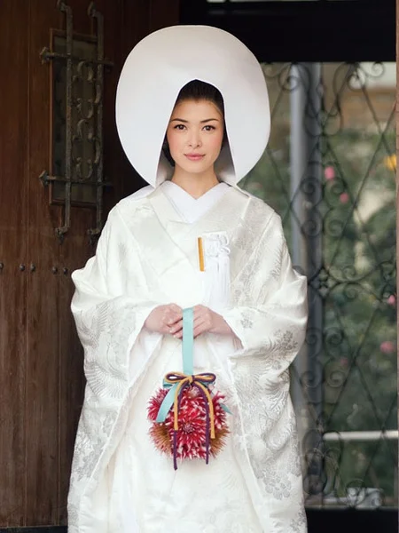 White Crane Kimono Silk Wave Elegant Ceremonial