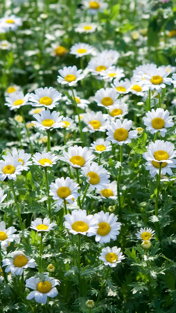 White Daisy Yellow Center Petals Green Leaves