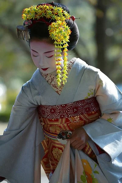 White Floral Kimono Red Geometric Elegant Ceremonial