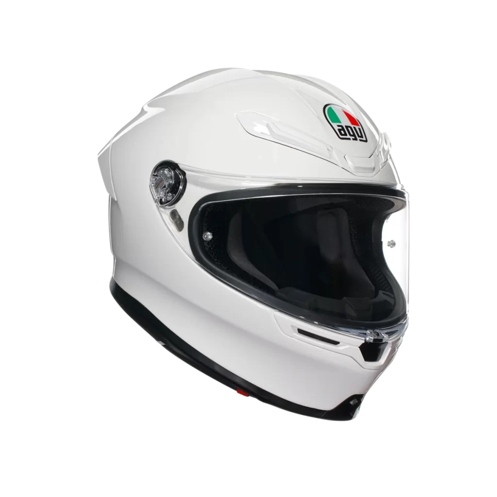 White Glossy Helmet Front View