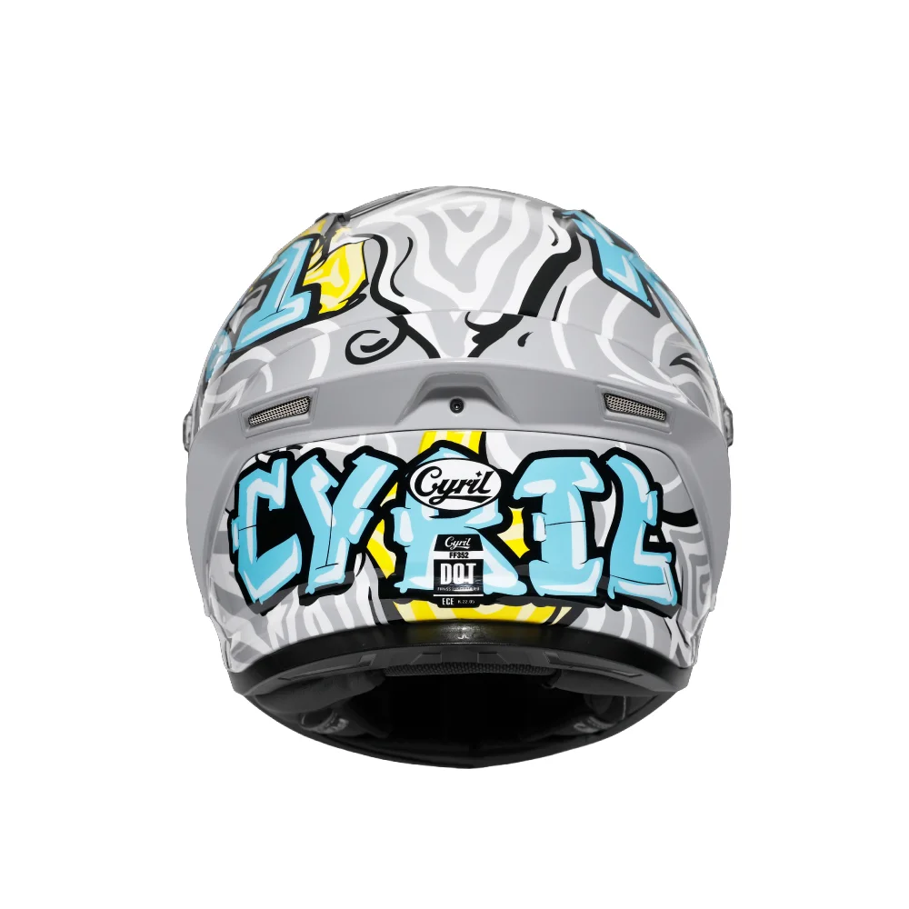 White Grey Zebra Cyril Helmet Motorcycle
