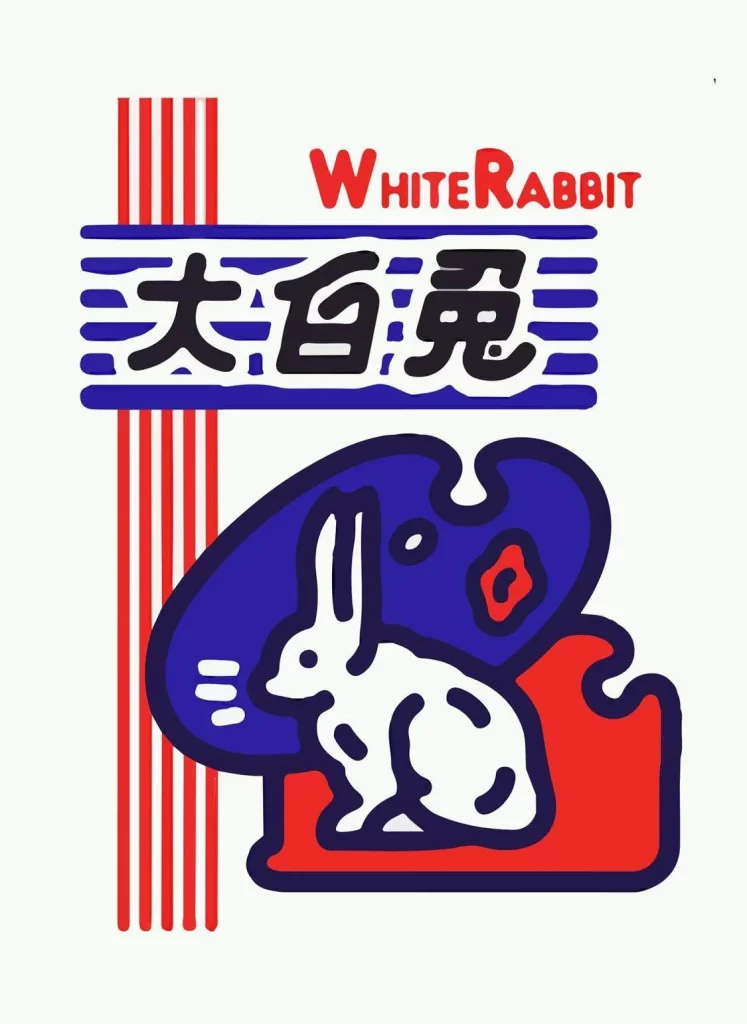 White Rabbit Blue Red Candy Brand
