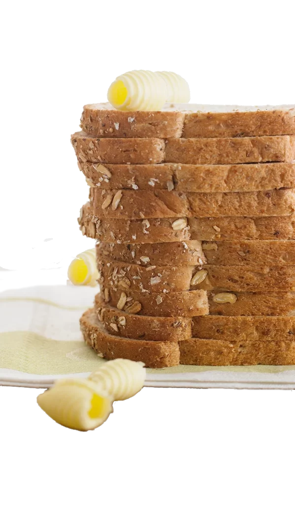 Whole Grain Bread Nutty Texture Brown Color Sliced Stack