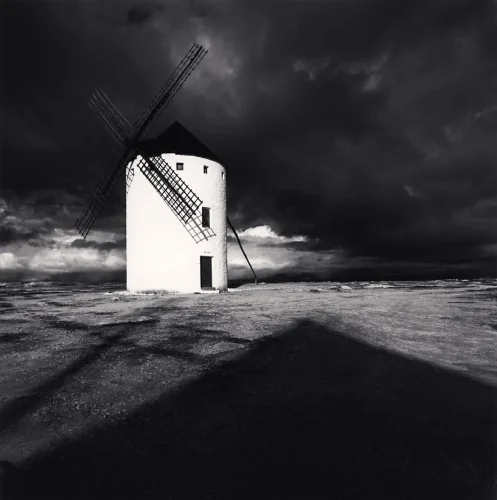 Windmill Dramatic High Contrast Atmospheric Landscape