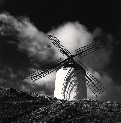 Windmill High Contrast Dramatic Textured Atmospheric
