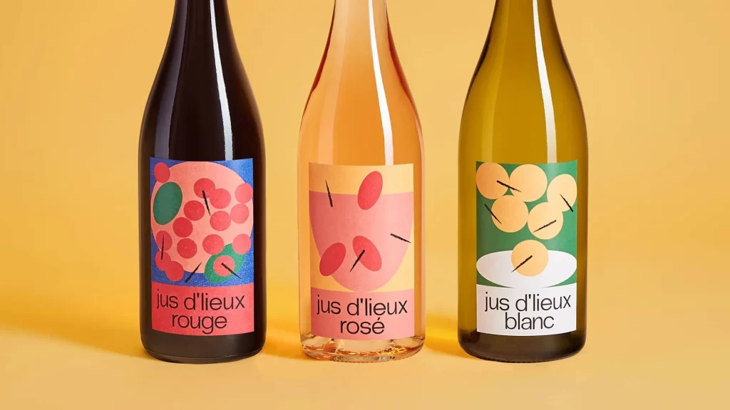Wine Bottle Glass Red Pink Green Yellow