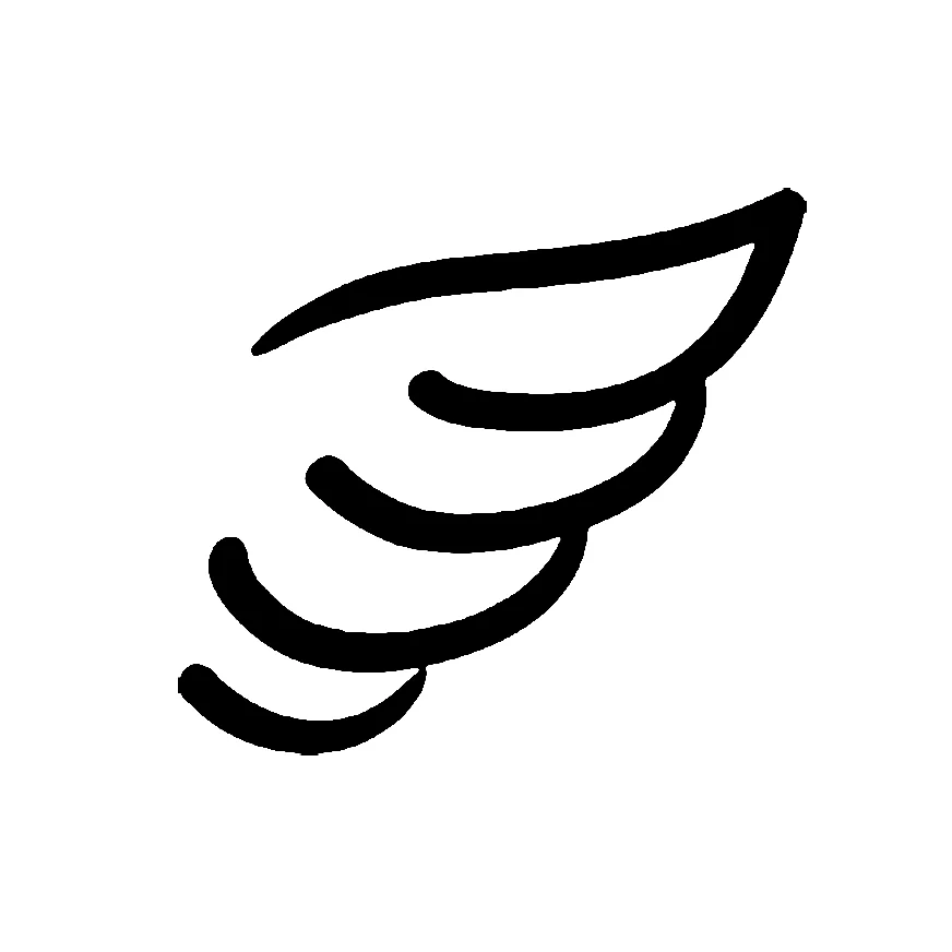 Wing Black White Symbolic