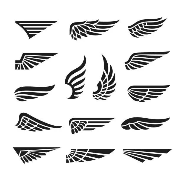 Wings Black White Logo