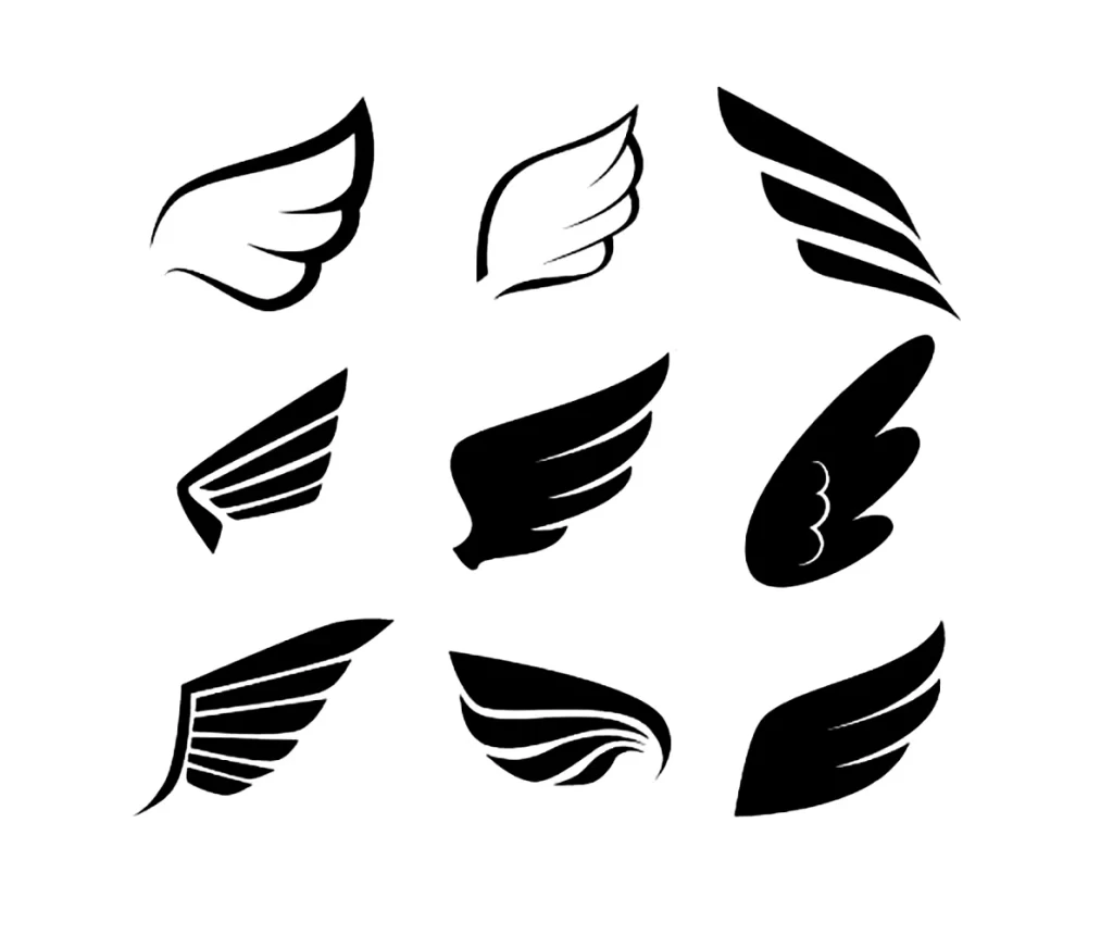 Wings Black White Stylized